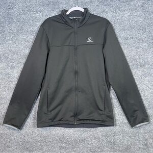 Salomon Men’s XL Black Discovery Full Zip Fleece Jacket ActiTherma Athleisure